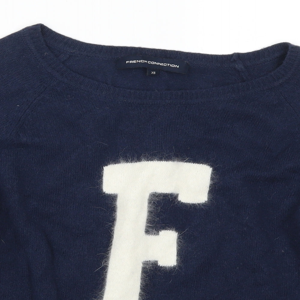 French Connection Womens Blue   Pullover Jumper Size XS  - Letter ''F''