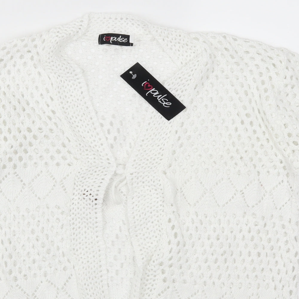 Pulse Womens White   Cardigan Jumper Size M