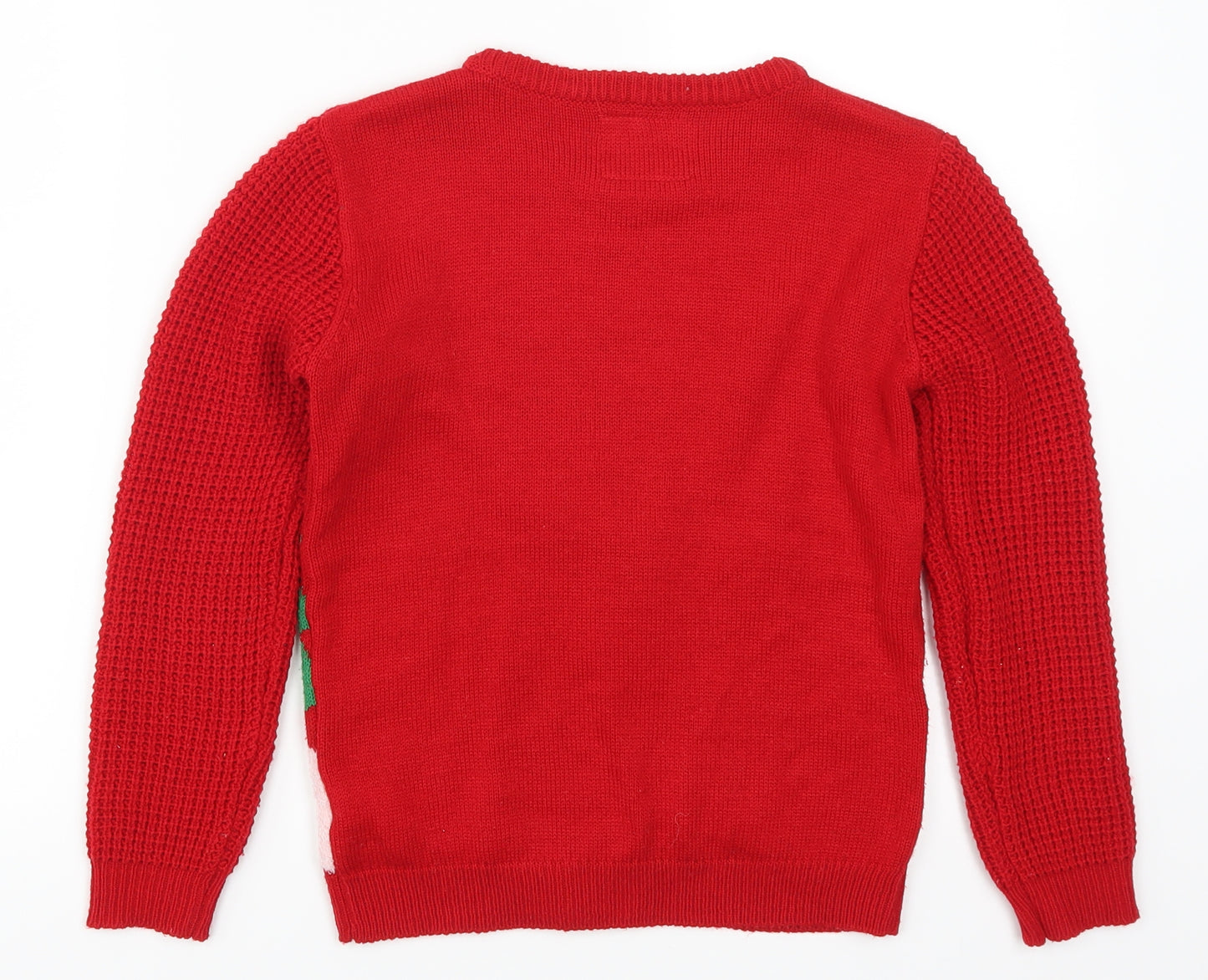 Primark Boys Red   Pullover Jumper Size 7-8 Years  - Snowman in Sunglasses