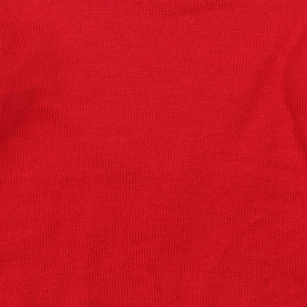 Primark Boys Red   Pullover Jumper Size 7-8 Years  - Snowman in Sunglasses