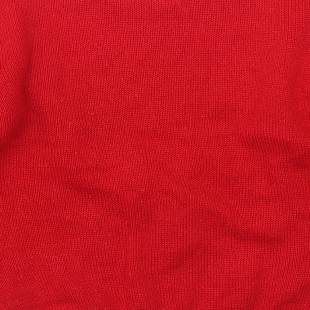 Primark Boys Red   Pullover Jumper Size 5-6 Years  - Snowman With Sunglasses
