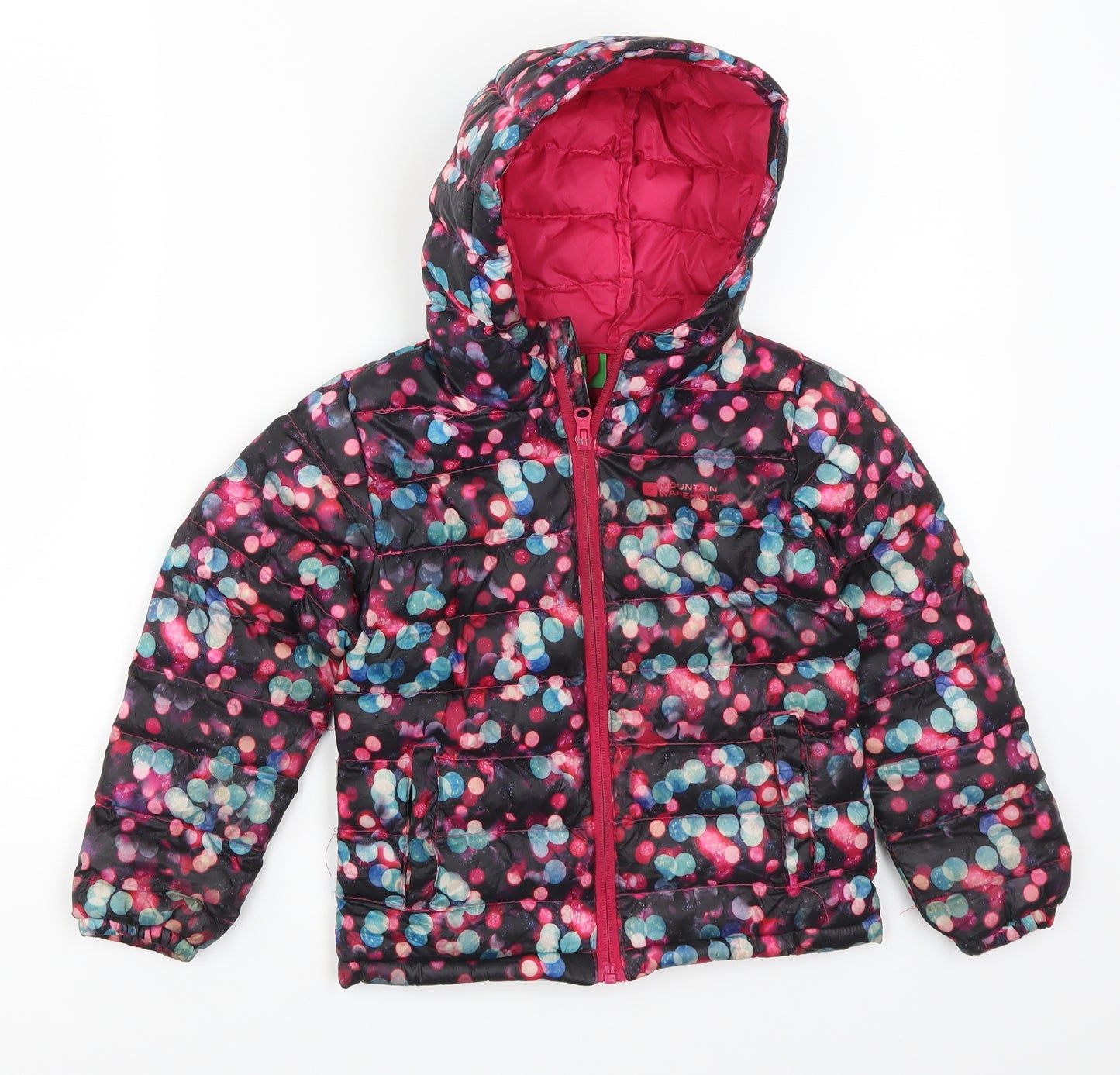 Mountain Warehouse Girls Pink Geometric  Quilted Coat Size 3-4 Years  - Blue