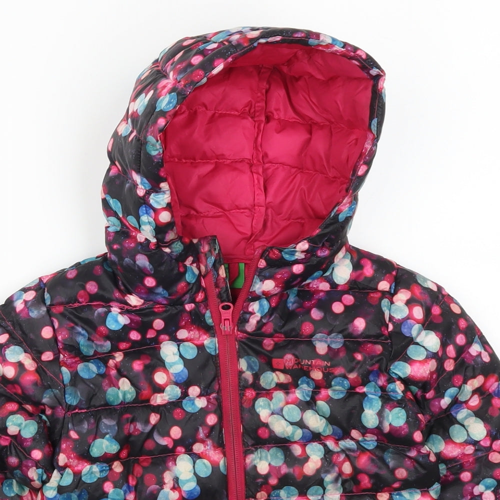 Mountain Warehouse Girls Pink Geometric  Quilted Coat Size 3-4 Years  - Blue