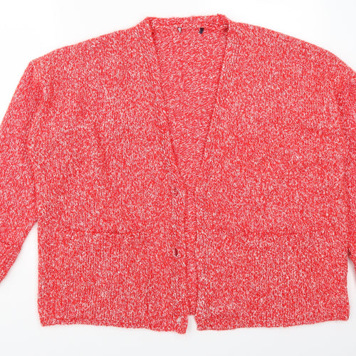 Marks and Spencer Womens Red   Cardigan Jumper Size XL