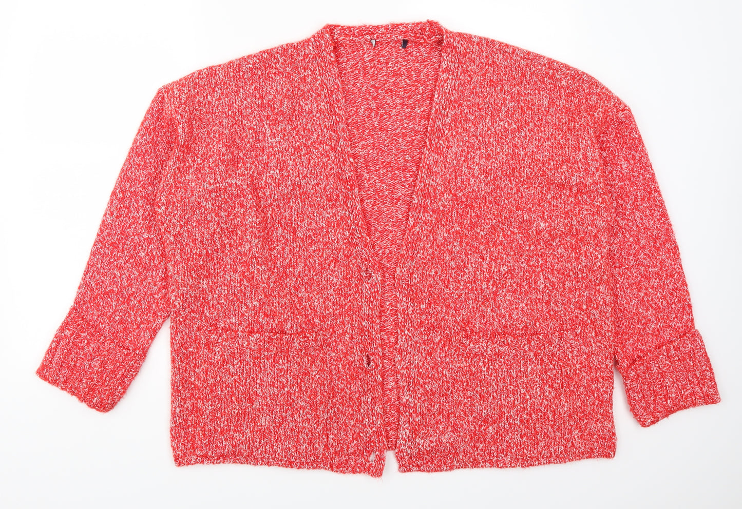 Marks and Spencer Womens Red   Cardigan Jumper Size XL