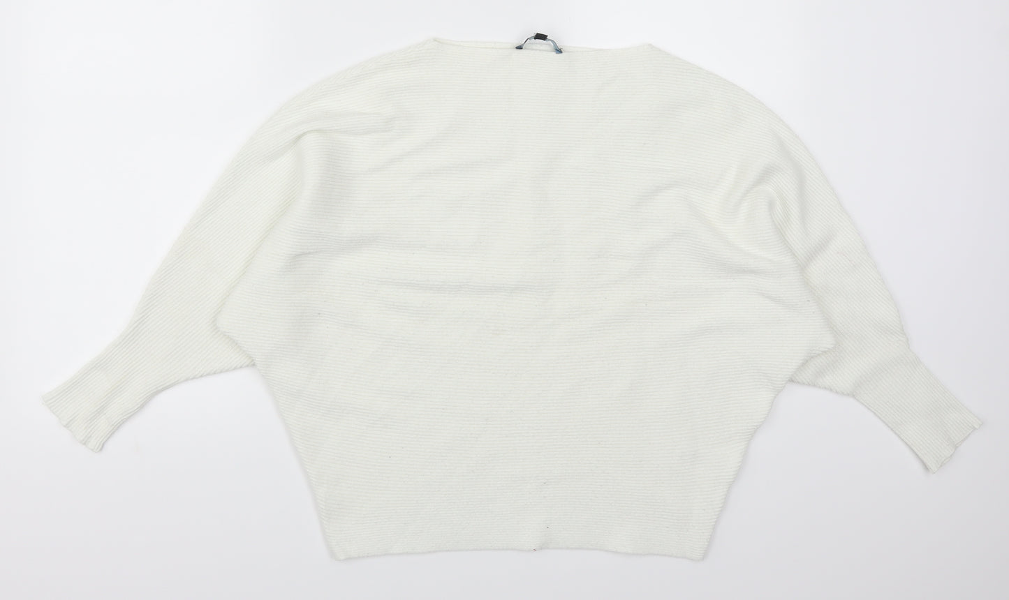Joan Vass Womens White   Pullover Jumper Size M