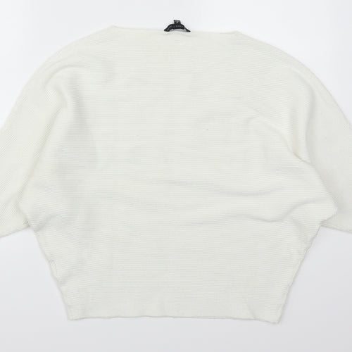 Joan Vass Womens White   Pullover Jumper Size M