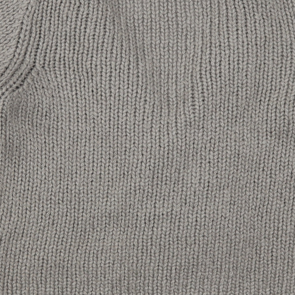 Marks and Spencer Womens Grey   Cardigan Jumper Size 12  - Beaded Broach