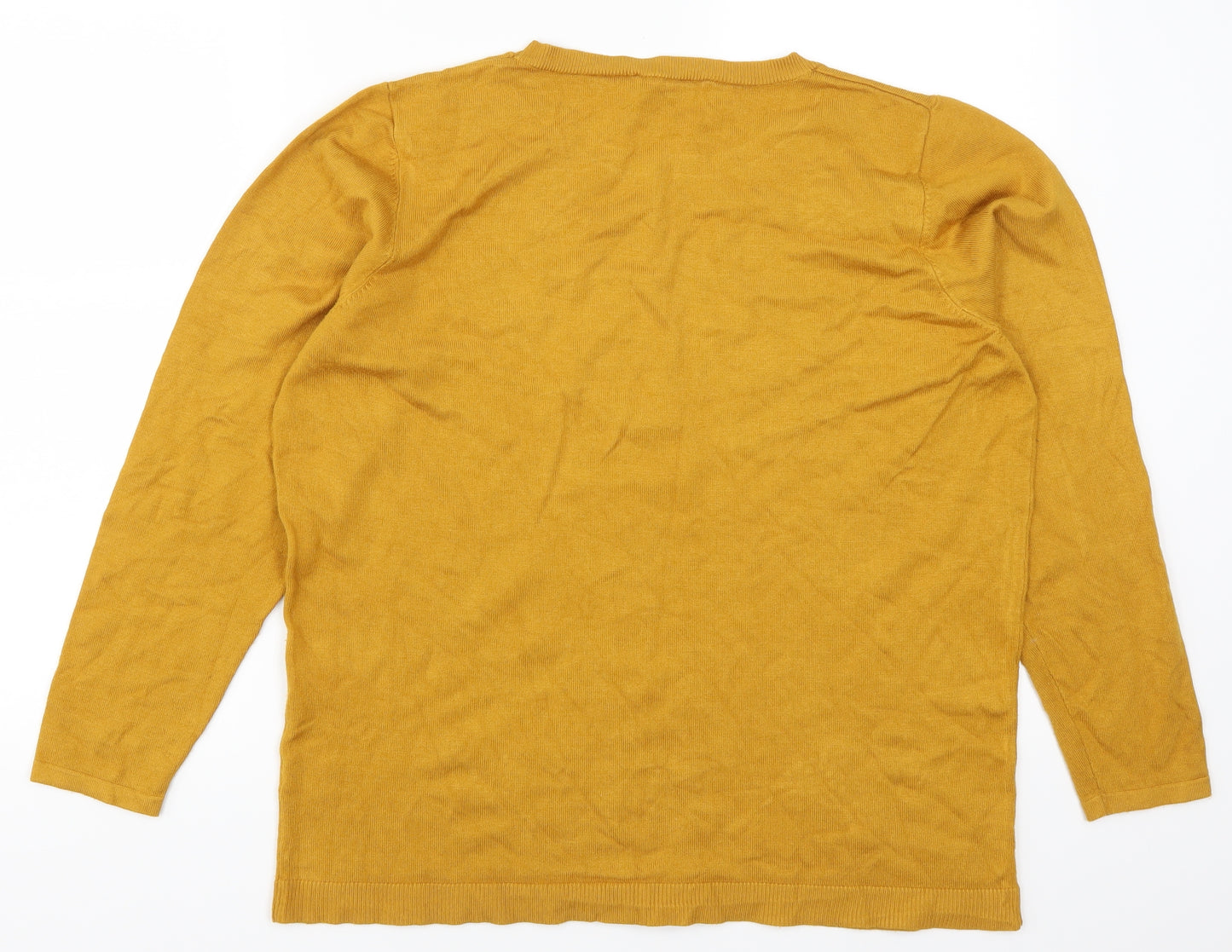 Bonmarché Womens Yellow Floral  Pullover Jumper Size 18