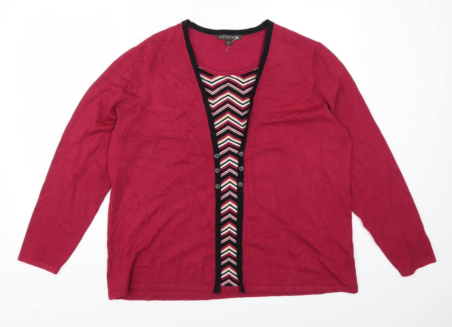Preworn Womens Pink   Pullover Jumper Size 20  - Zig Zag