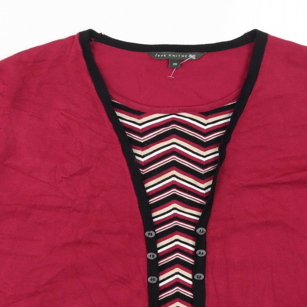 Preworn Womens Pink   Pullover Jumper Size 20  - Zig Zag