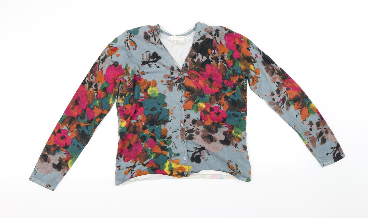 Kenar Womens Blue Floral  Pullover Jumper Size M