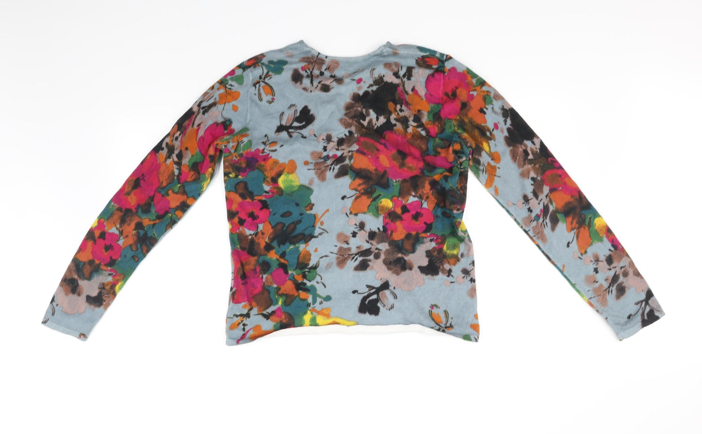 Kenar Womens Blue Floral  Pullover Jumper Size M