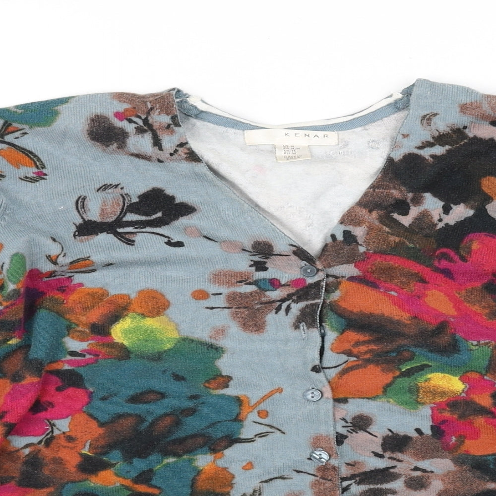 Kenar Womens Blue Floral  Pullover Jumper Size M