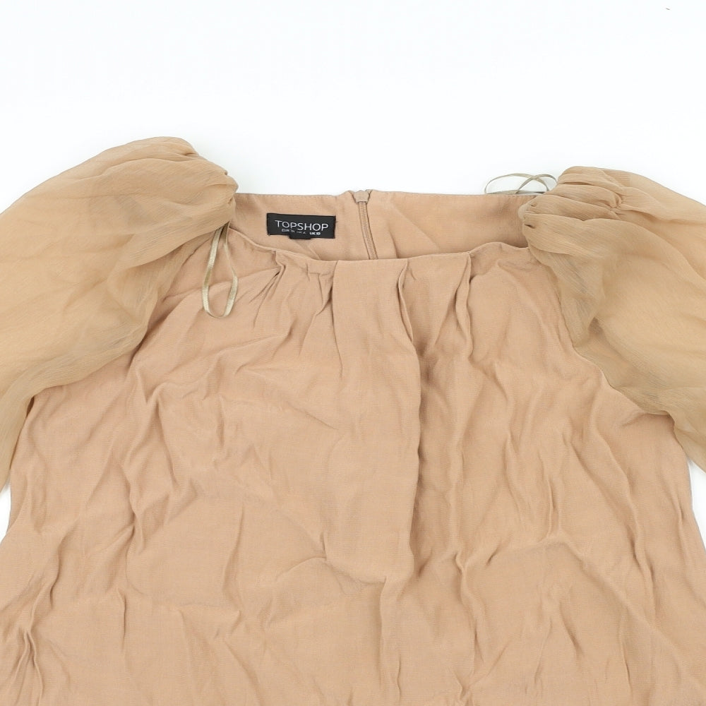Topshop Womens Beige   A-Line  Size 10