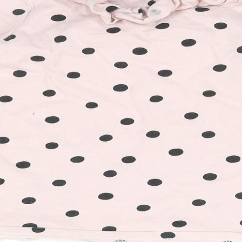 H&M Girls Pink Polka Dot  Basic T-Shirt Size 2 Years