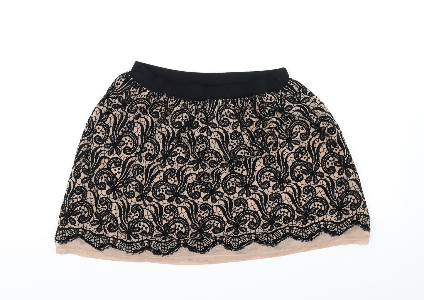 River Island Womens Beige Geometric  A-Line Skirt Size 8