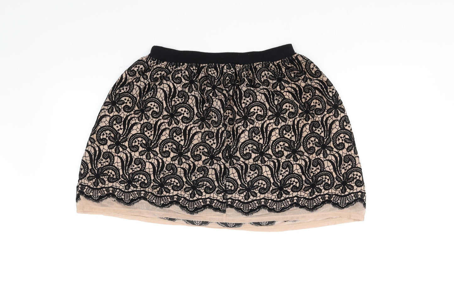 River Island Womens Beige Geometric  A-Line Skirt Size 8