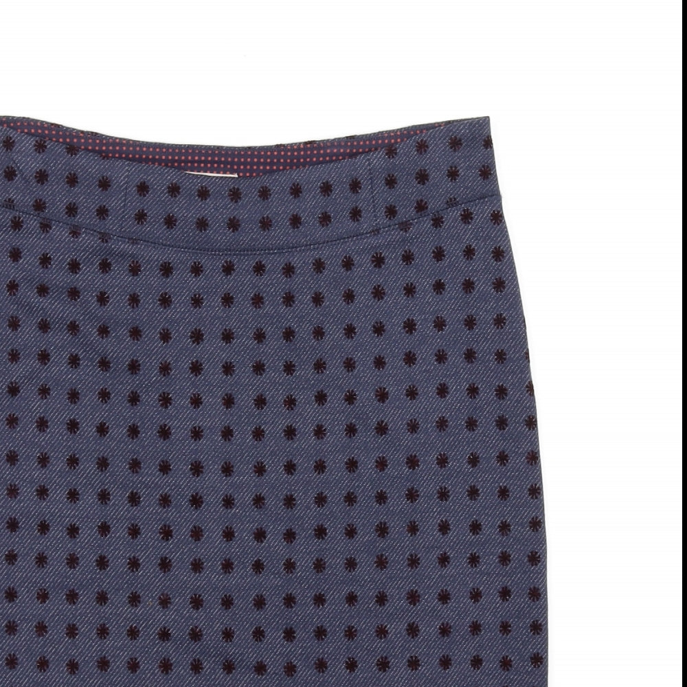 White Stuff Womens Blue Polka Dot  A-Line Skirt Size 12