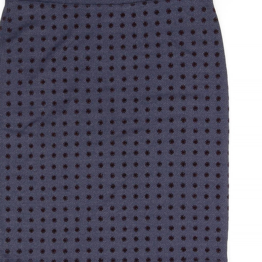 White Stuff Womens Blue Polka Dot  A-Line Skirt Size 12