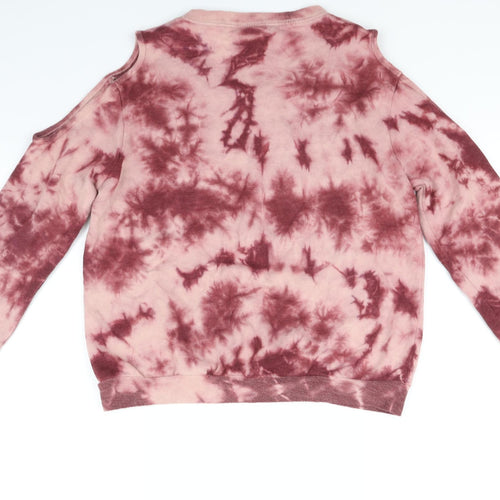 sky & sparrow Womens Pink Houndstooth  Pullover Jumper Size L