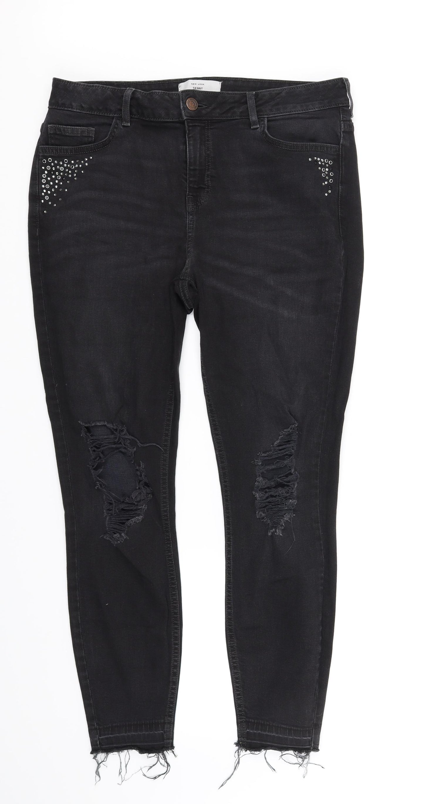 New Look Womens Black   Trousers  Size 14 L30 in