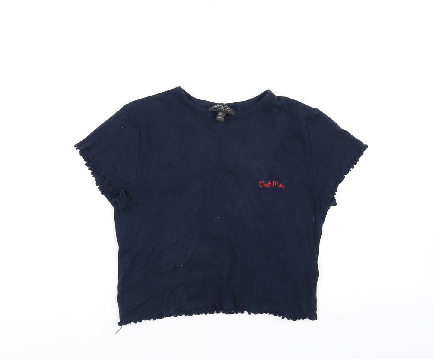 Topshop Womens Blue   Basic T-Shirt Size 10