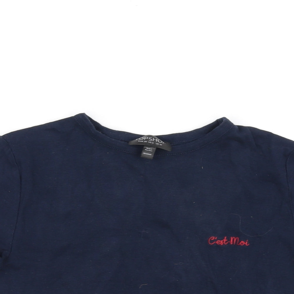 Topshop Womens Blue   Basic T-Shirt Size 10