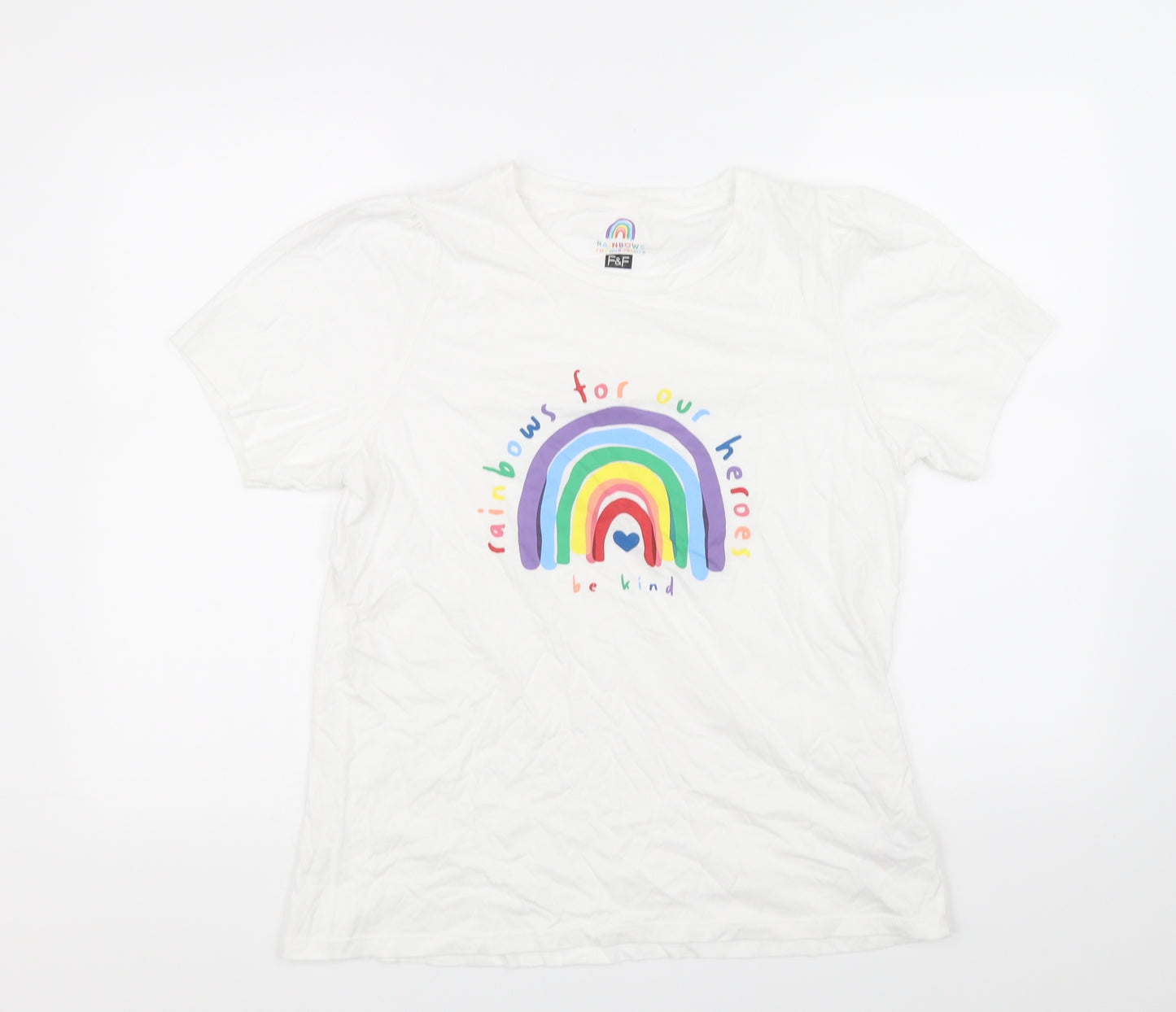 F&F Womens White   Basic T-Shirt Size 14