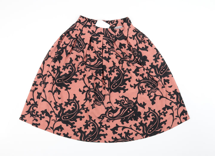 H&M Womens Pink Geometric A-Line Skirt Size 10