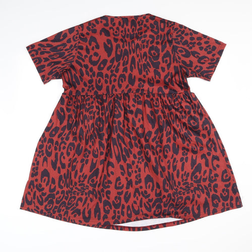 ASOS Womens Red Geometric  A-Line  Size 10