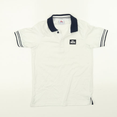 Lonsdale Boys White   Basic Polo Size 9-10 Years