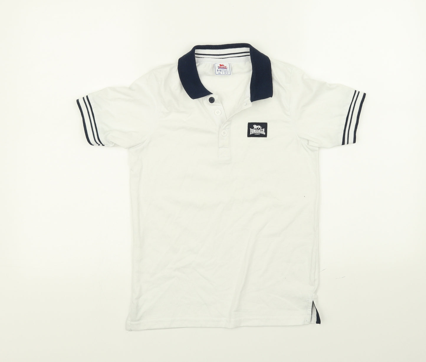Lonsdale Boys White   Basic Polo Size 9-10 Years
