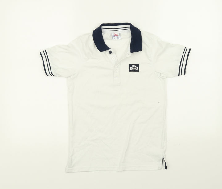 Lonsdale Boys White   Basic Polo Size 9-10 Years