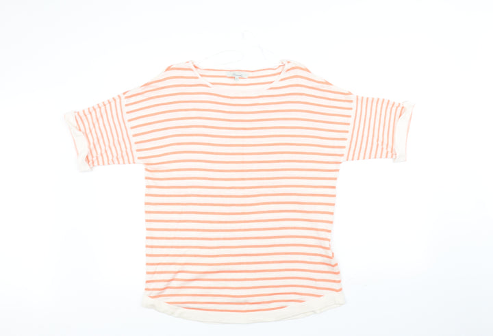 Peacocks Womens Orange Striped  Pullover Jumper Size 14