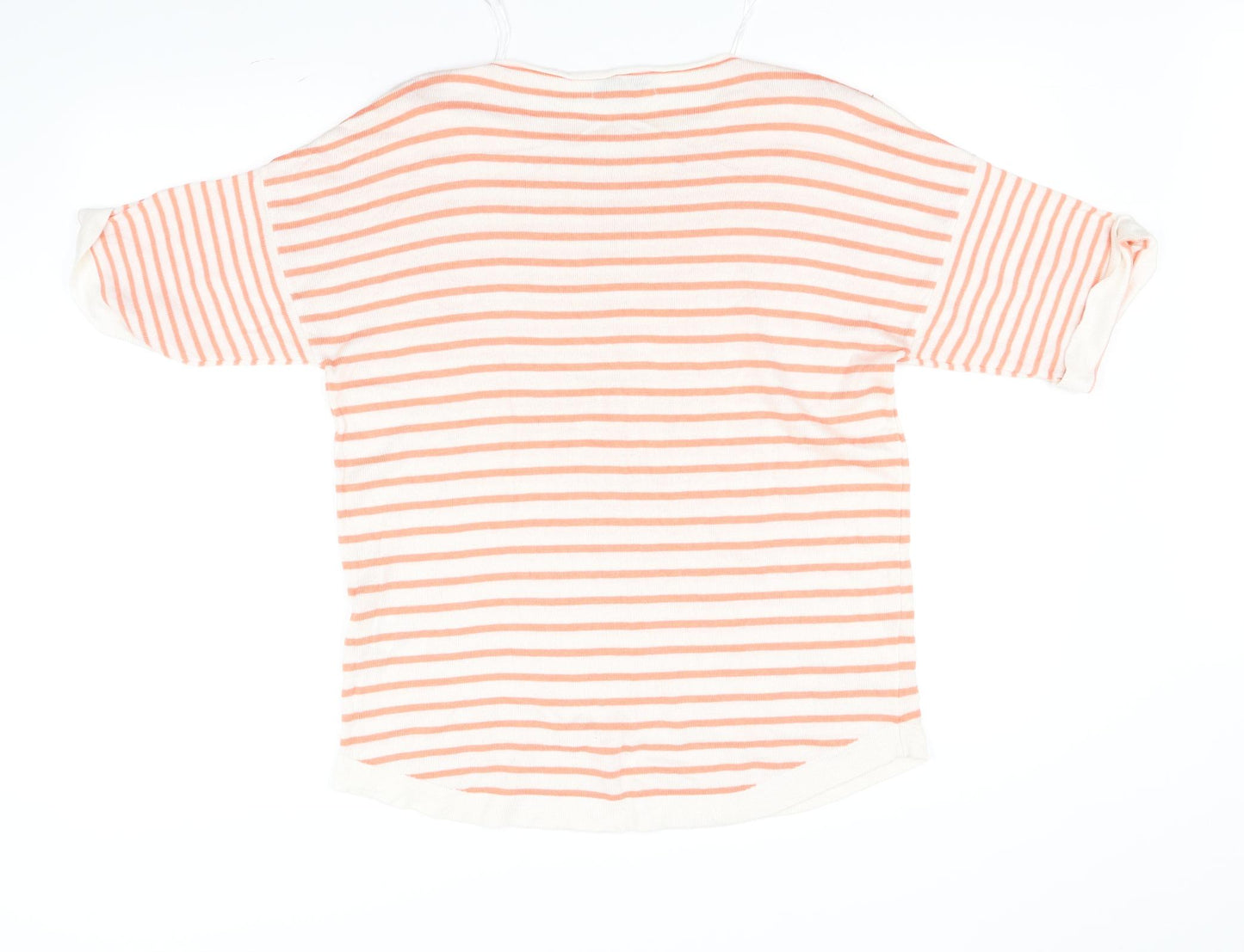 Peacocks Womens Orange Striped  Pullover Jumper Size 14