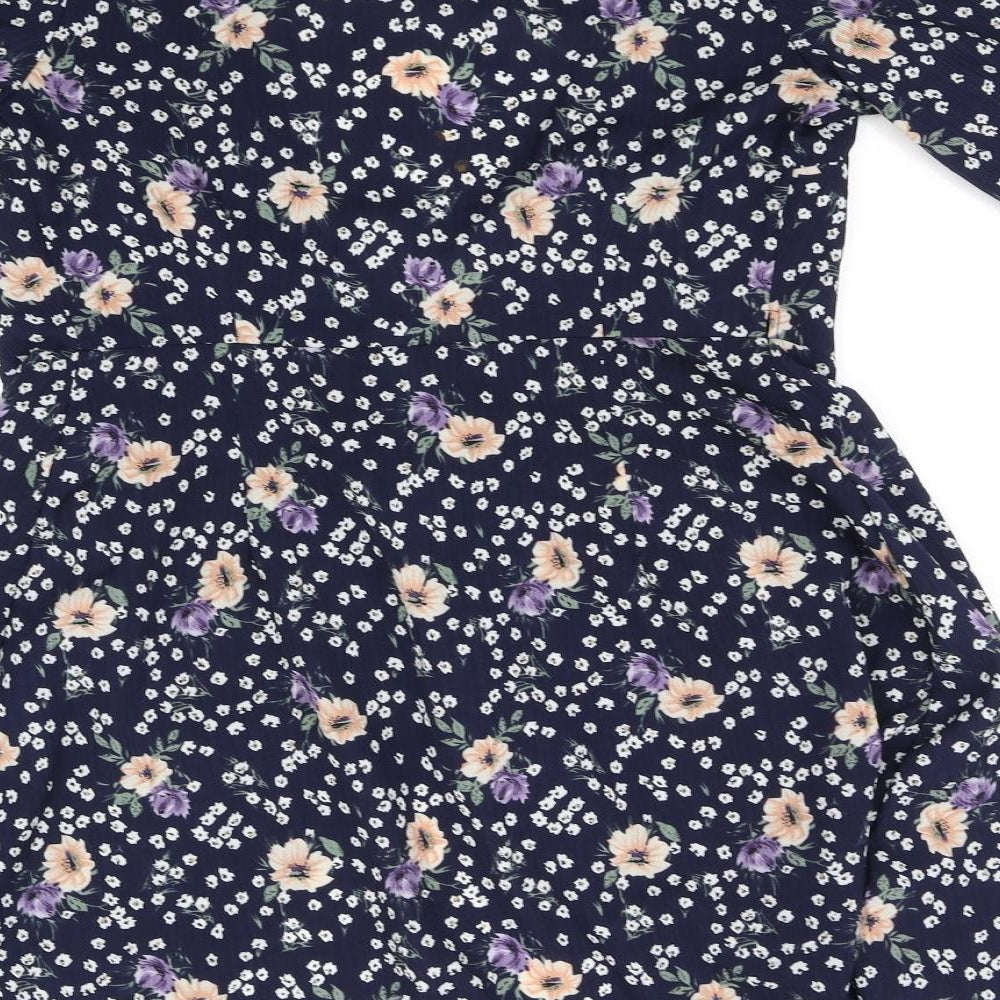 Glamorous Womens Blue Floral  A-Line  Size S