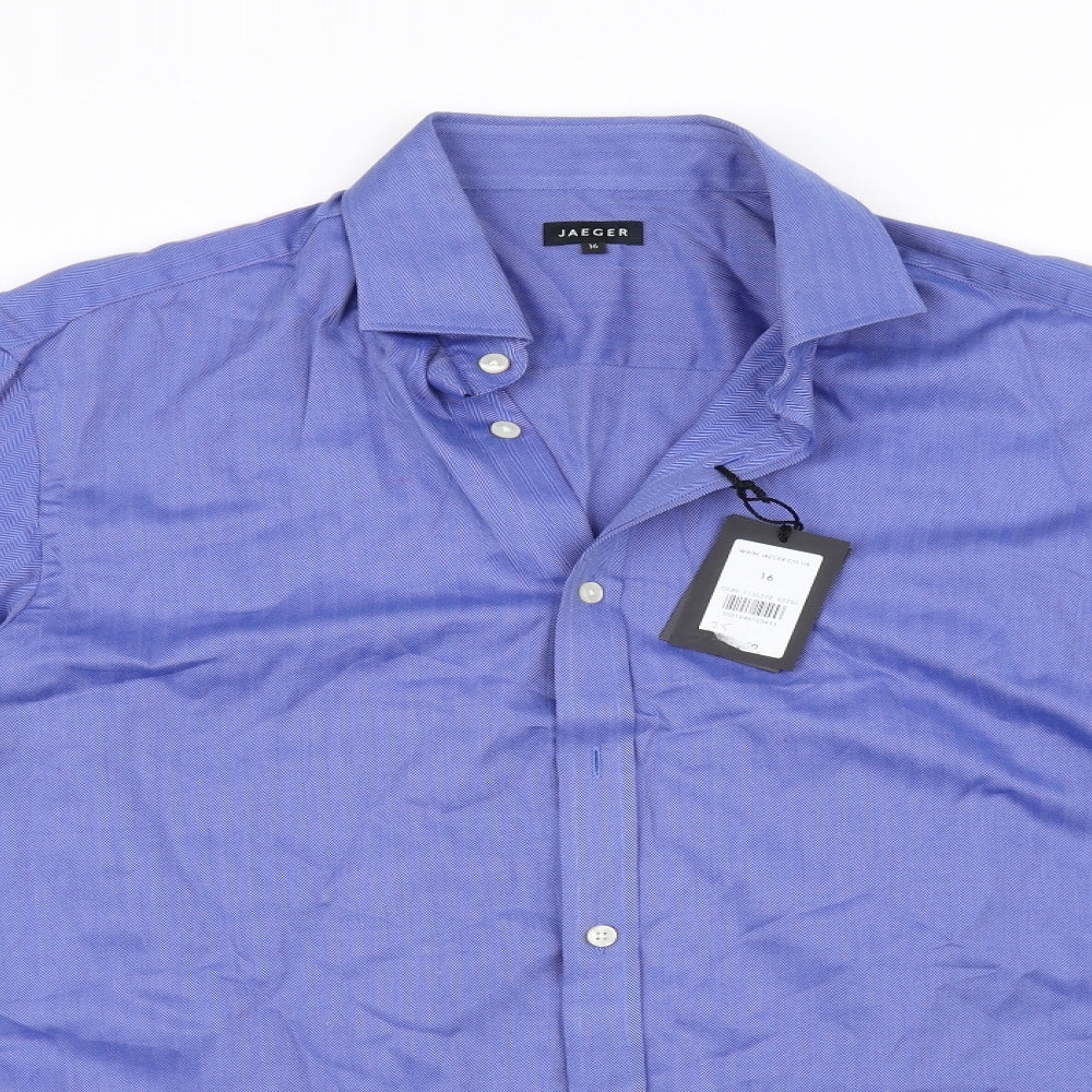 Jaeger Mens Blue    Button-Up Size 16