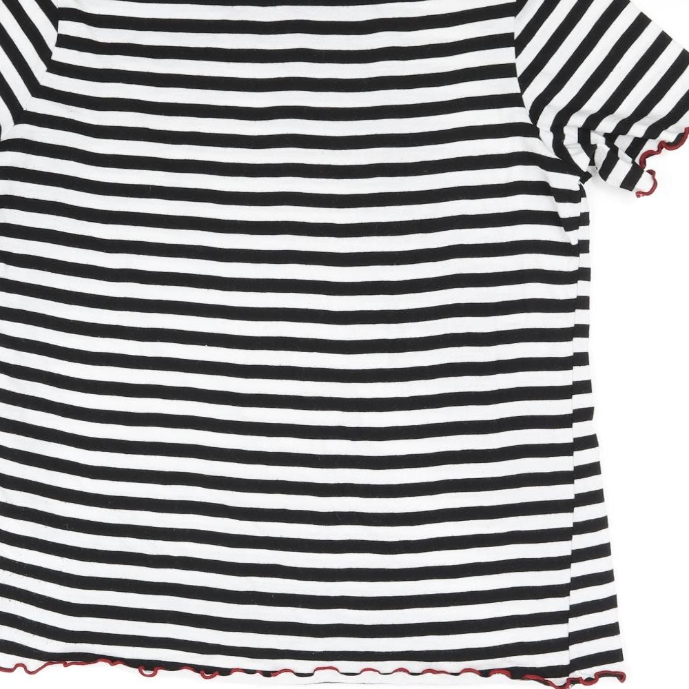 Dorothy Perkins Womens White Striped  Basic T-Shirt Size 16  - BUTTERFLY