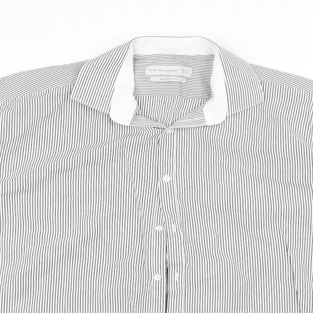 cedarwood state Womens White Striped  Basic Button-Up Size 16