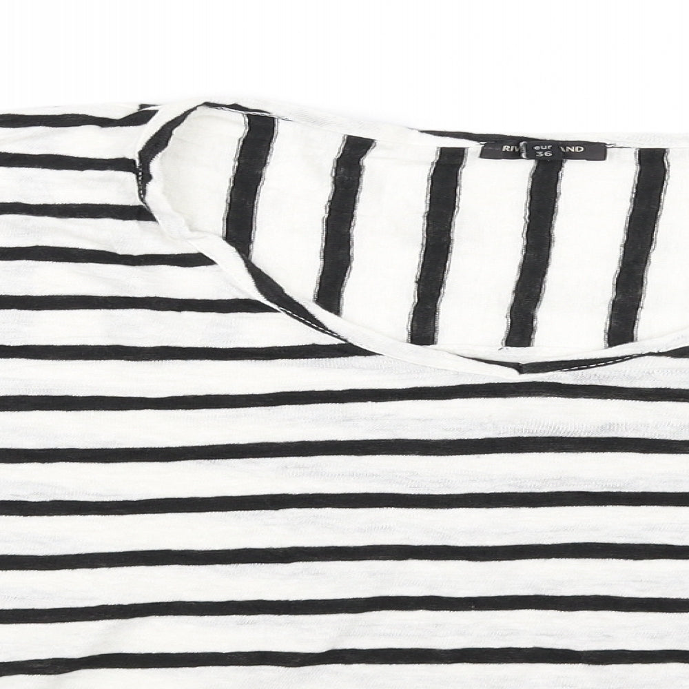 River Island Womens White Striped  Pullover Jumper Size 10