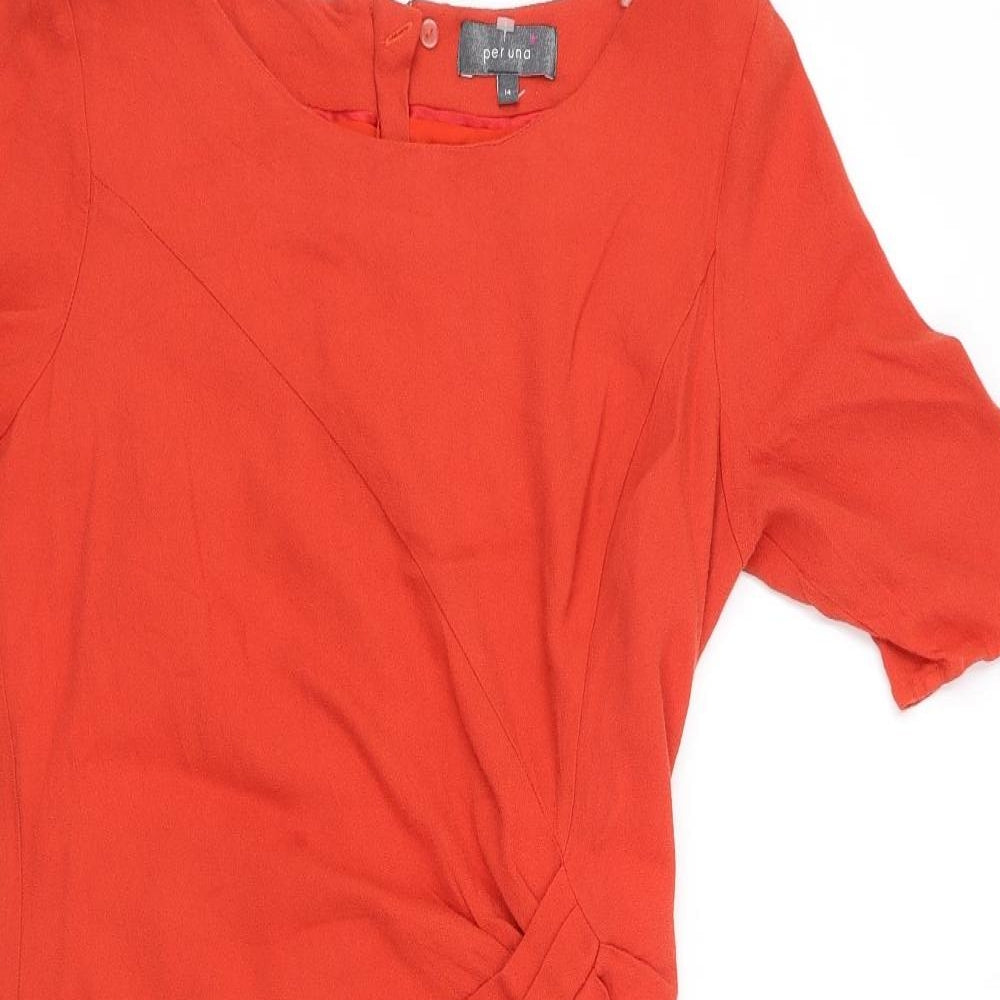 Per Una Womens Orange   Fit & Flare  Size 14