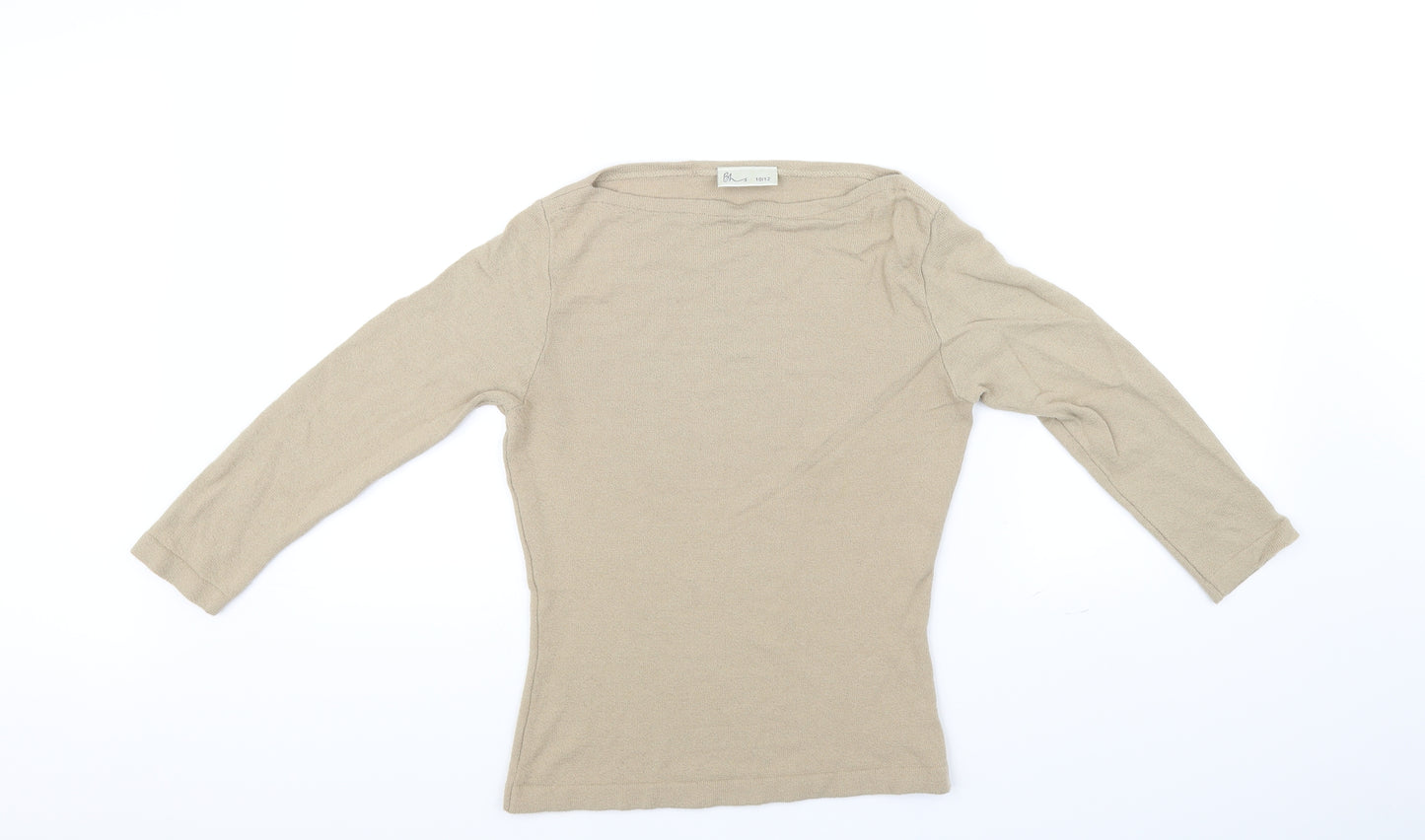 BHS Womens Beige   Basic T-Shirt Size 10