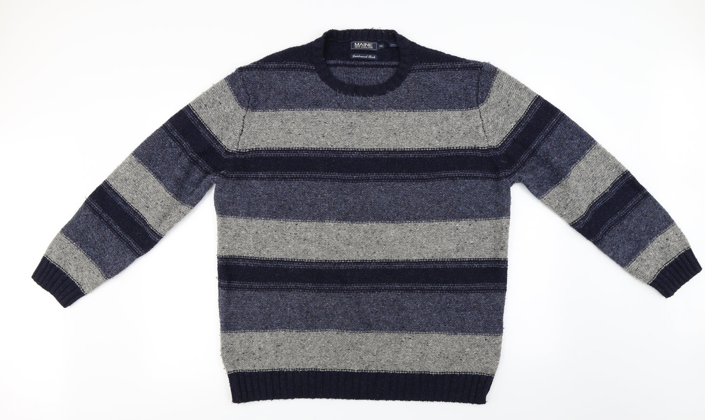 Debenhams  Mens Blue Striped  Pullover Jumper Size 2XL