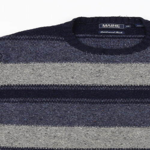 Debenhams  Mens Blue Striped  Pullover Jumper Size 2XL