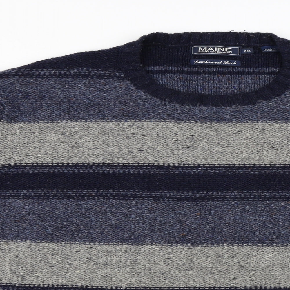 Debenhams  Mens Blue Striped  Pullover Jumper Size 2XL