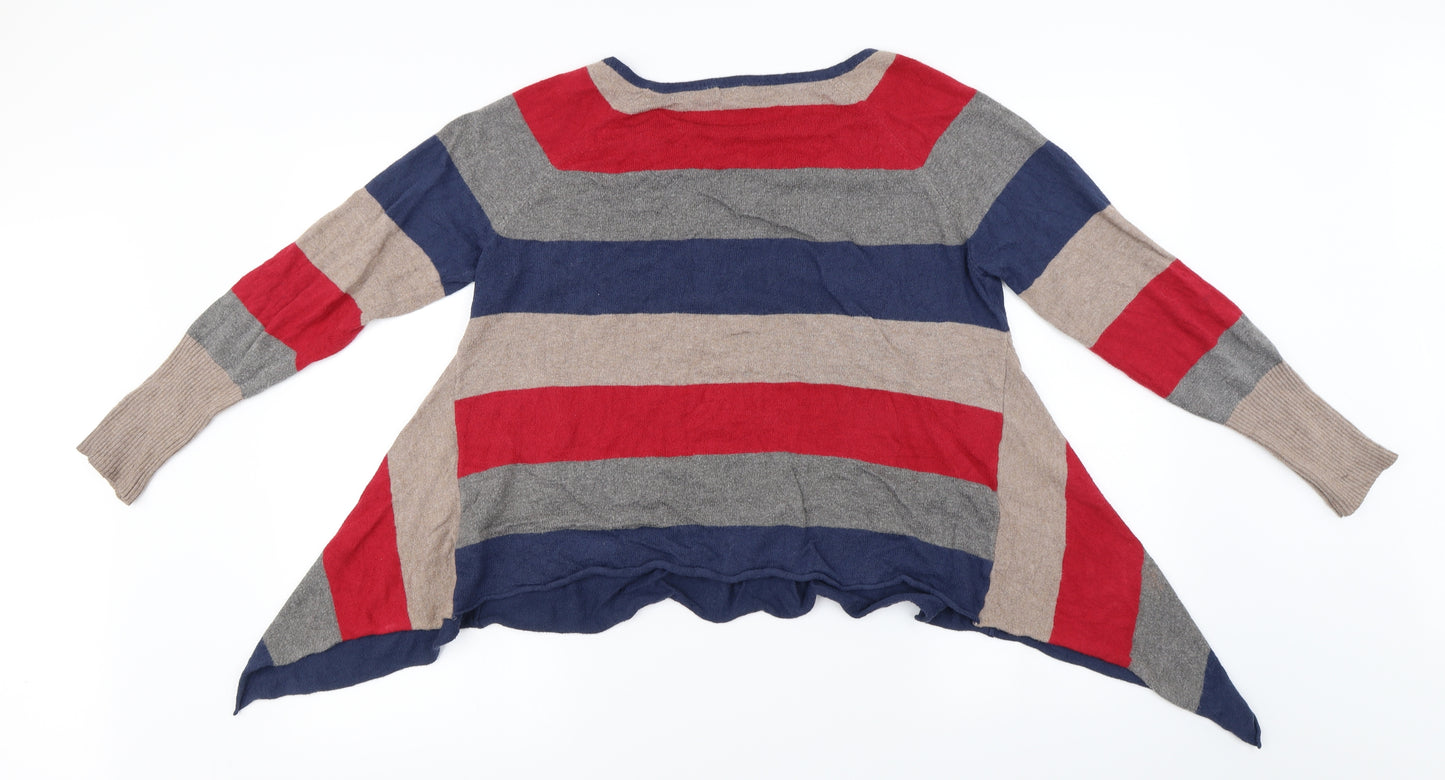 George  Womens Grey Striped  Pullover Jumper Size 16