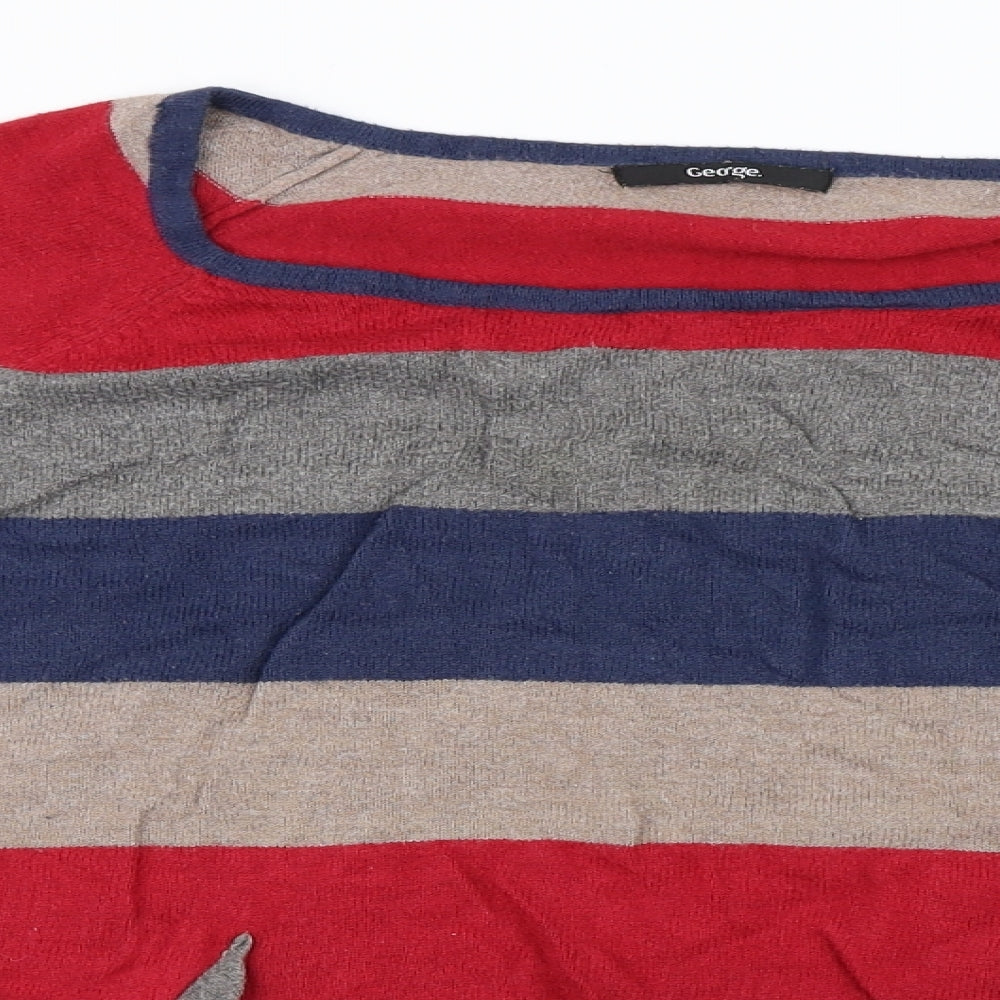 George  Womens Grey Striped  Pullover Jumper Size 16