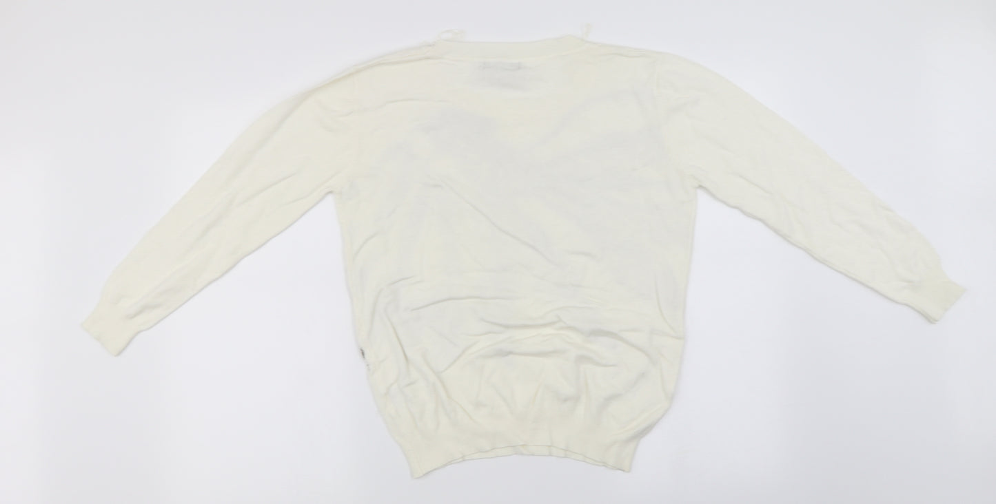 Just Elegance  Womens Ivory Floral  Pullover Jumper Size L