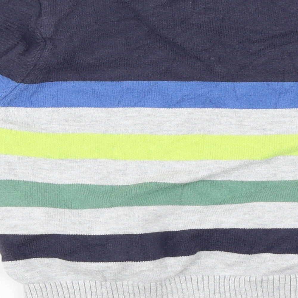 George  Boys Grey Striped  Pullover Jumper Size 3-4 Years